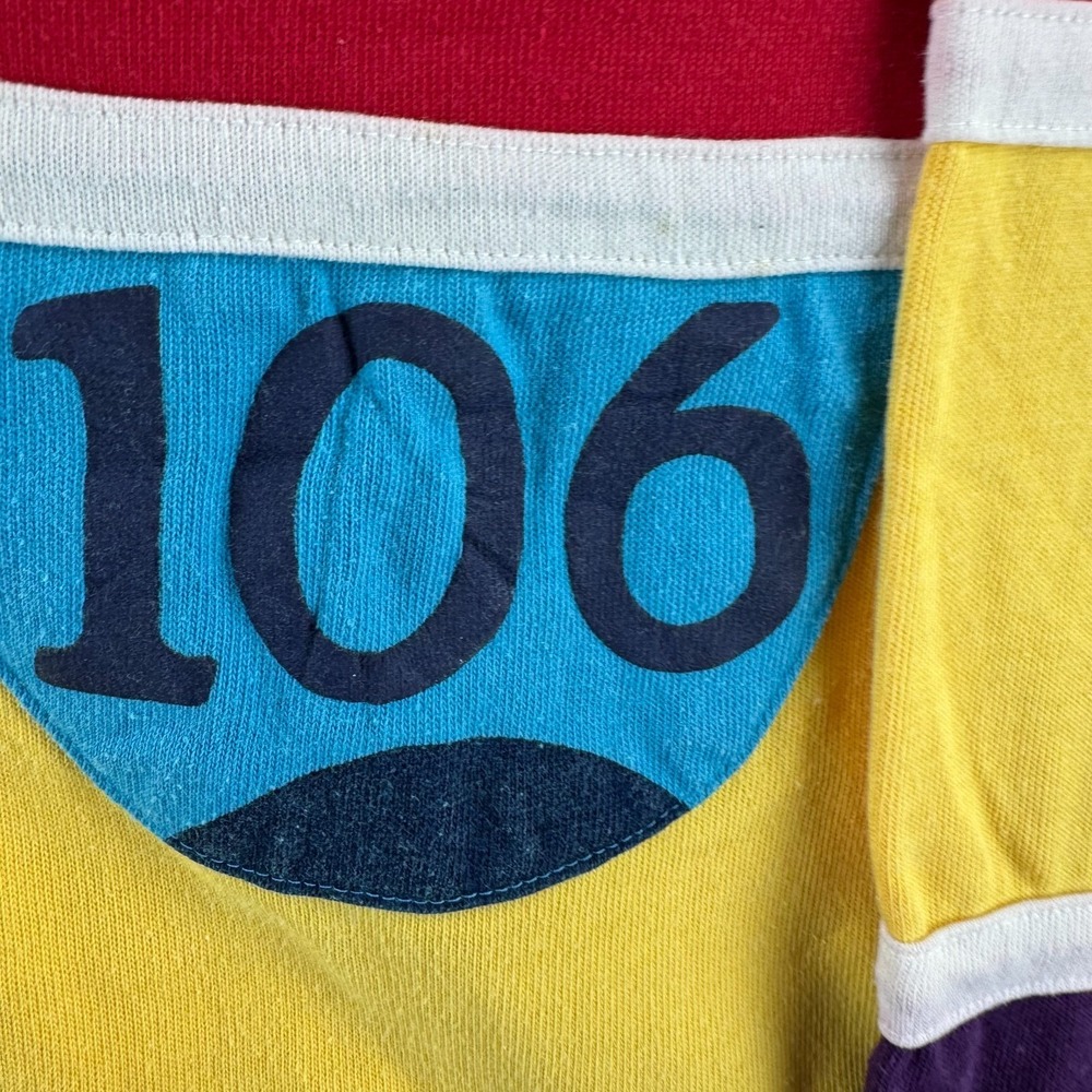 Vintage 80s Rugby Shirt Mens XL Long Sleeve Cotton Blend Jersey Collared Polo 10 - Picture 3 of 16